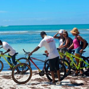 Guests having fun on the beach tour